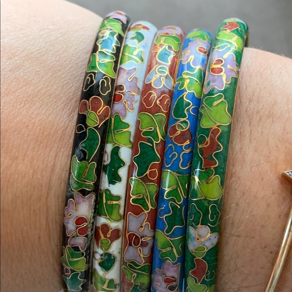 Set of 5 Cloisonnaite Bangles-new,never used - Picture 7 of 7